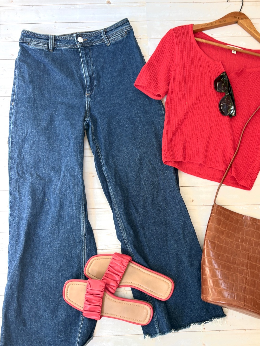 Mango stretch wide leg jeans